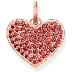 Thomas Sabo Heart Pavé Pendant - Rose Gold/Red