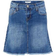 Name It Kid's Stud Embellished Denim Skirt - Blue/Medium Blue Denim (13168596)