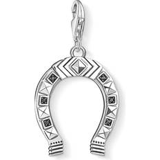 Svart Charms & Anheng Thomas Sabo Charm Club Ethnic Horseshoe Charm Pendant - Silver/Black
