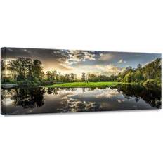 Malerier Estancia Green Sunset Maleri 150x60cm