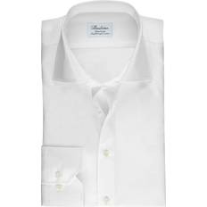 Stenströms Herren Bekleidung Stenströms Fitted Body Shirt in Superior Twill - White