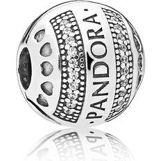 Pandora Logo Clip Charm - Silver/Transparent