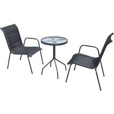 Schwarz Café-Sets vidaXL 43315 Café-Set, 1 Bord inkl. 2 Stolar