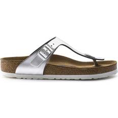 Birkenstock Gizeh Schuhe Birkenstock Gizeh Soft Footbed Natural Leather - Metallic Silver