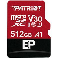 512 GB Minnekort Patriot EP Series microSDXC Class 10 UHS-I U3 V30 A1 90/80MB/s 512GB +Adapter
