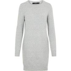Nylon - XL Kjoler Vero Moda O-Neck Knitted Dress - Grey/Light Grey Melange