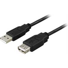 USB A-USB A - USB-kabel Kabler Deltaco USB A - USB A M-F 2.0 1m