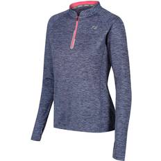 Damen - Fitness Cardigans Zone3 Soft Touch Tech Long Sleeve T-shirt Women - Petrol Blue/Neon Coral