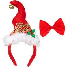 Widmann Mini Santa Hat with Jingle Bell & Bow Tie
