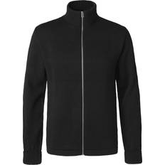 Herre - L - Ull Cardigans Mads Nørgaard Klemens Zip Knit - Black