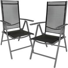 Faltbar Stühle tectake 2 aluminium garden chairs