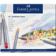 Wasserbasiert Aquarellstifte Faber-Castell Goldfaber Aqua Watercolour Pencil Tin of 48