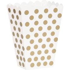 Popcornbegere Popcorn Box Botted Gold/White 8-pack