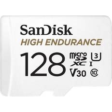 128 GB - microSDXC Minnekort SanDisk High Endurance microSDXC Class 10 UHS-I U3 V30 128GB +Adapter
