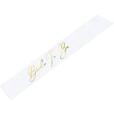 Ordensbånd PartyDeco Sash Bride to Be White/Gold