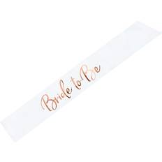 PartyDeco Sash Bride to Be White/Gold (SWP6-008)