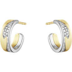 Georg Jensen Fusion Small Earrings - White Gold/Gold/Diamonds