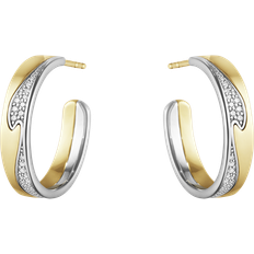 Georg Jensen Fusion Large Earrings - White Gold/Gold/Diamonds