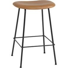 Muuto Fiber Tube Base Leather Bar Stool 26"