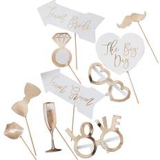 Ginger Ray Photoprops Wedding Gold 10-pack