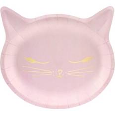 Plates Cat Pink 6-pack