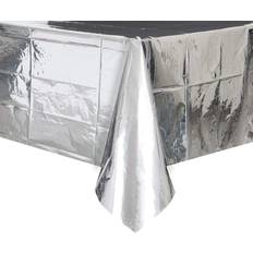 Unique Party Table Cloth Foil Plastic Silver