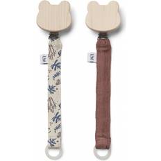 Liewood Barry Coral Floral/Mix Pacifier Strap 2-pack