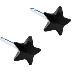 Blomdahl Star Earrings - Silver/Black