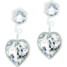 Blomdahl Heart Pendant Earrings - White/Transparent