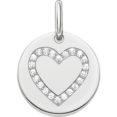 Thomas Sabo Love Bridge Heart Disc Pendant - Silver/White