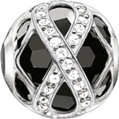 Svart Charms & Anheng Thomas Sabo Infinity Bead Charm - Silver/Onyx/White
