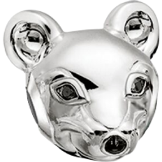 Svart Charms & Anheng Thomas Sabo Mouse Bead Charm - Silver/Black