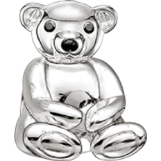 Svart Charms & Anheng Thomas Sabo Teddy Bear Bead Charm - Silver/Black