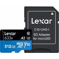 LEXAR 512 GB Memory Cards LEXAR High Performance microSDXC Class 10 UHS-I U3 633x 512GB
