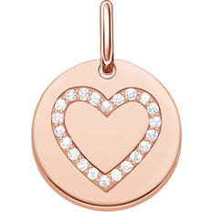 Thomas Sabo Love Bridge Heart Disc Pendant - Rose Gold/White