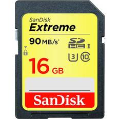 SanDisk 16 GB Minnekort SanDisk Extreme SDHC Class 10 UHS-I U3 90/40MB/s 16GB (2-pack)