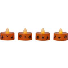 Orange Kerzenhalter, Kerzen & Duft Star Trading Halloween LED-Licht 3cm 4Stk.