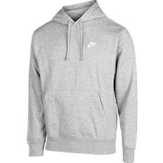 Men - Polyester Sweaters Nike Sportswear Club Fleece Pullover Hoodie - Dark Grey Heather/Matte Silver/White