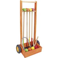 Jeujura Wooden Croquet Set Wooden Trolley