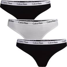 Dame Undertøy Calvin Klein Carousel Thongs 3-pack - Black/White/Black