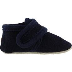 Melton Wool Soft Shoe w. Velcro - Navy