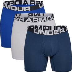 Blau - Herren Unterhosen Under Armour Charged Cotton 6" Boxerjock 3-pack - Royal/Academy/Mod Gray Medium Heather