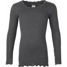 Rosemunde Girl's Long Sleeved Blouse - Dark Grey Melange (59160-009)