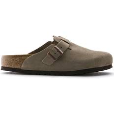 Beige Slippers & Sandals Birkenstock Boston Soft Footbed Suede Leather - Gray/Taupe