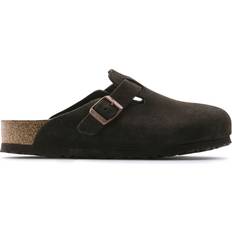 Braun Pantoletten Birkenstock Boston Soft Footbed Suede Leather - Brown/Mocha