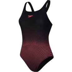 Speedo Hexagonal Medalist Swimsuit - Black/Red