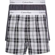 Herre - Klassiske boksere Underbukser Calvin Klein Modern Cotton Slim Fit Boxer 2-pack - Ryan Stripe D Well/Hickory Plaid B