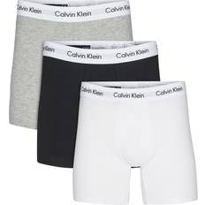 Calvin Klein Grau Bekleidung Calvin Klein Cotton Stretch Boxers 3-pack - Black/White/Grey Heather