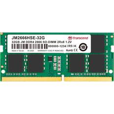 2666 MHz - 32 GB - SO-DIMM DDR4 RAM minne Transcend JetRam SO-DIMM DDR4 2666MHz 32GB (JM2666HSE-32G)