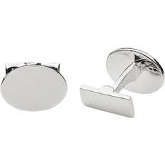 Skultuna Black Tie Oval Cufflinks - Silver